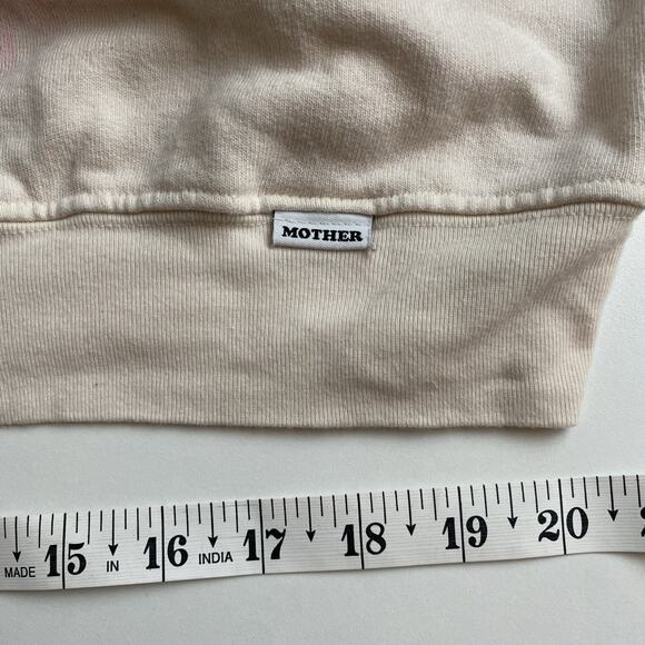MOTHER THE BIGGIE CONCERT Sweatshirt Womens Cream Pink Size‎ Large Crew Neck - Picture 7 of 13